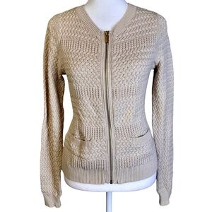 Banana Republic Cable Knit Zip Front Cardigan Size XS